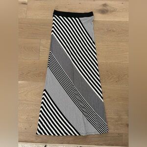 White House Black Market Black and White Striped Skirt